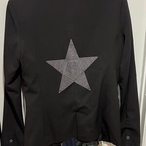 Black Blazer with Star Design